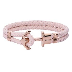 PAUL HEWITT Anchor Bracelet Women PHREP Pink Leather Stainless Steel Rose Gold